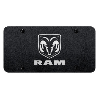 Autogold® - Rugged Black License Plate with Laser Etched RAM Logo and Emblem