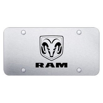 Autogold® - Chrome License Plate with Laser Etched RAM Logo and Emblem