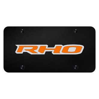 Autogold® - UV Printed Black License Plate with Orange RHO Logo