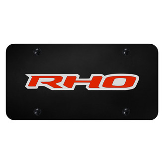 Autogold® - UV Printed Black License Plate with Red RHO Logo