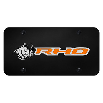 Autogold® - UV Printed Black License Plate with Orange RHO Head Logo