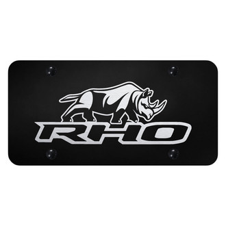 Autogold® - Black License Plate with Laser Etched RHO Stacked Logo