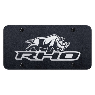 Autogold® - Rugged Black License Plate with Laser Etched RHO Stacked Logo