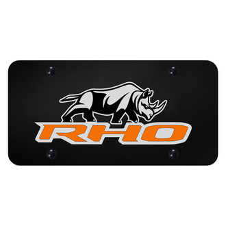 Autogold® - UV Printed Black License Plate with Orange RHO Stacked Logo