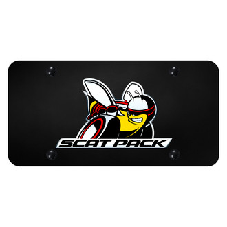 Autogold® - UV Printed Black License Plate with 3D Scat Pack Logo