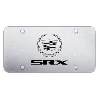 Autogold® - Brushed License Plate with Laser Etched SRX Logo and Cadillac Emblem