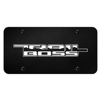Autogold® - UV Printed Black License Plate with Trail Boss Logo