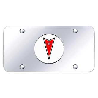 Autogold® - Chrome License Plate with 3D Chrome Pontiac Emblem