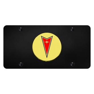 Autogold® - Black License Plate with 3D Gold Pontiac Emblem
