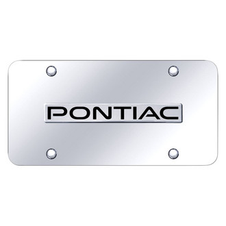 Autogold® - Chrome License Plate with 3D Chrome Pontiac Logo