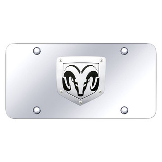 Autogold® - Chrome License Plate with 3D Brushed Ram Emblem