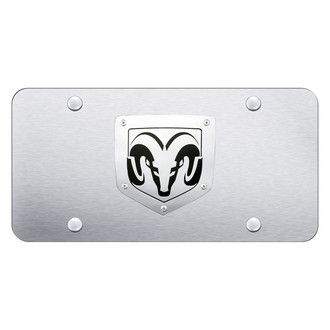 Autogold® - Brushed License Plate with 3D Brushed Ram Emblem