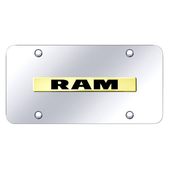 Autogold® - Chrome License Plate with 3D Gold RAM Logo
