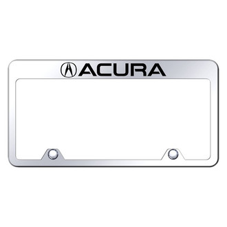 Autogold® - Inverted Chrome License Plate Frame with Engraved Acura Logo and Emblem