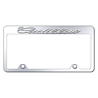 Autogold® - Reversed Chrome License Plate Frame with 3D Cadillac Logo