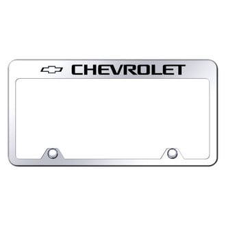 Autogold® - Inverted Chrome License Plate Frame with Engraved Chevy Logo