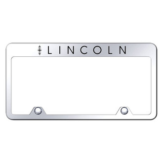 Autogold® - Inverted Chrome License Plate Frame with Engraved Lincoln Logo