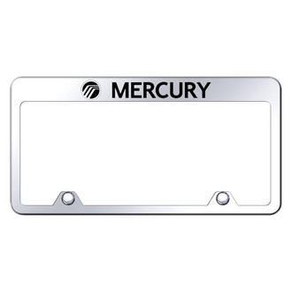 Autogold® - Inverted Chrome License Plate Frame with Engraved Mercury Logo