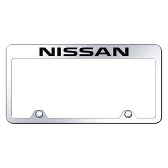 Autogold® - Inverted Chrome License Plate Frame with Engraved Nissan Logo