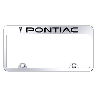 Autogold® - Inverted Chrome License Plate Frame with Engraved Pontiac Logo