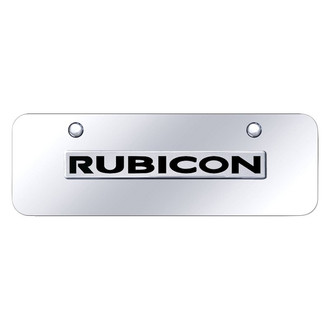 Autogold® - Chrome Mini Size License Plate with 3D Chrome Rubicon Logo