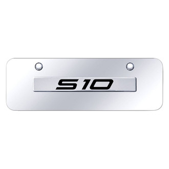 Autogold® - Chrome Mini Size License Plate with 3D Chrome S-10 Logo