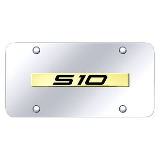Autogold® - Chrome License Plate with 3D Gold S-10 Logo