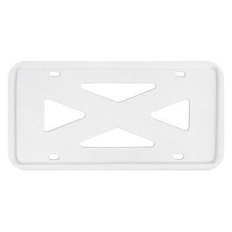 Autogold® - 4-Hole Wide Rail White License Plate Frame