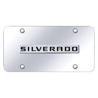 Autogold® - Chrome License Plate with 3D Chrome Silverado Logo