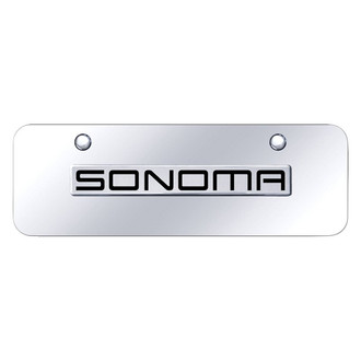 Autogold® - Chrome Mini Size License Plate with 3D Chrome Sonoma Logo