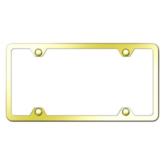 Autogold® - Thin 4-Hole Gold License Plate Frame