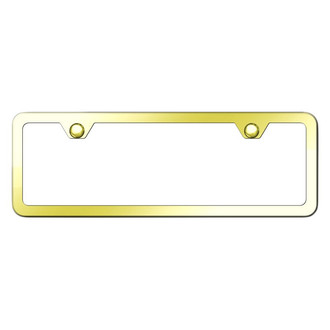 Autogold® - Thin 2-Hole Gold Mini Size License Plate Frame