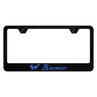 Autogold® - UV Printed Black License Plate Frame with Bronco Logo