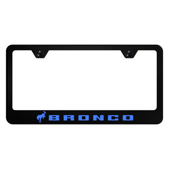 Autogold® - UV Printed Black License Plate Frame with Bronco 2020 Logo