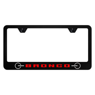 Autogold® - UV Printed Black License Plate Frame with Red Bronco 2020 Grill