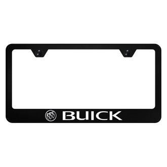 Autogold® - UV Printed Black License Plate Frame with White Fill Buick Logo