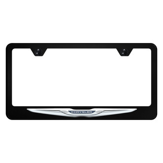 Autogold® - UV Printed Black License Plate Frame with Chrysler Logo