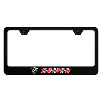 Autogold® - UV Printed Black License Plate Frame with Demon Logo