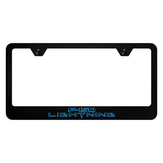 Autogold® - UV Printed Black License Plate Frame with F-150 Lightning Logo