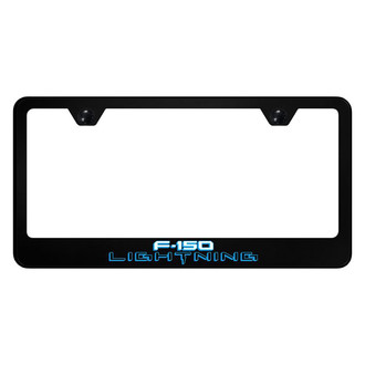 Autogold® - UV Printed Black License Plate Frame with F-150 Lightning 2 Logo