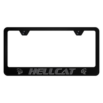Autogold® - UV Printed Black License Plate Frame with Ghost Hellcat Logo