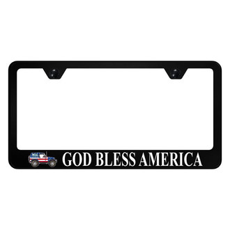 Autogold® - UV Printed Black License Plate Frame with Jeep GBA Logo