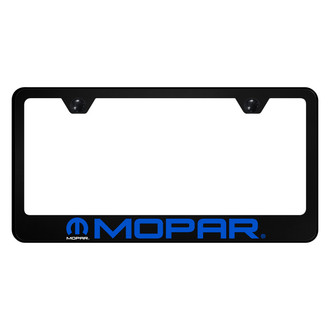 Autogold® - UV Printed Black License Plate Frame with Mopar Logo and Emblem