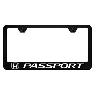 Autogold® - UV Printed Black License Plate Frame with Passport Logo