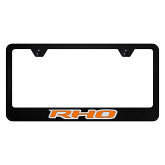 Autogold® - UV Printed Black License Plate Frame with Orange RHO Logo