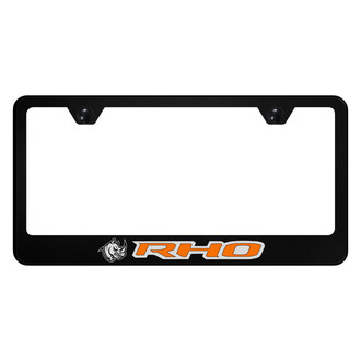 Autogold® - UV Printed Black License Plate Frame with Orange RHO Head Logo