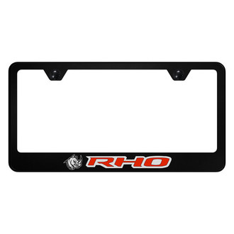 Autogold® - UV Printed Black License Plate Frame with Red RHO Head Logo
