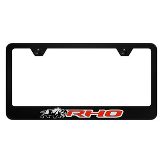 Autogold® - UV Printed Black License Plate Frame with RHO Rhino Logo