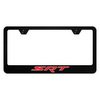 Autogold® - UV Printed Black License Plate Frame with Red SRT Logo