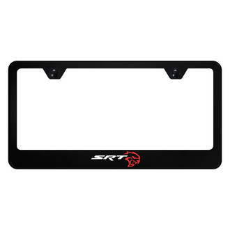 Autogold® - UV Printed Black License Plate Frame with SRT Hellcat Logo